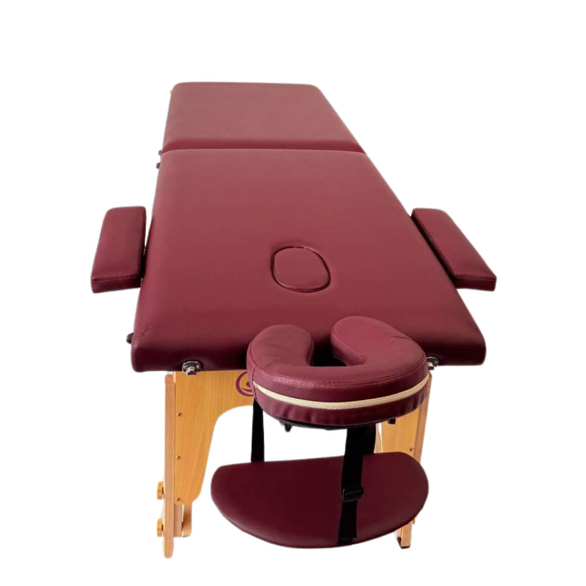 Masă de masaj lemn, 2 secțiuni, Visiniu – 65 cm, spumă 8 cm - 11
