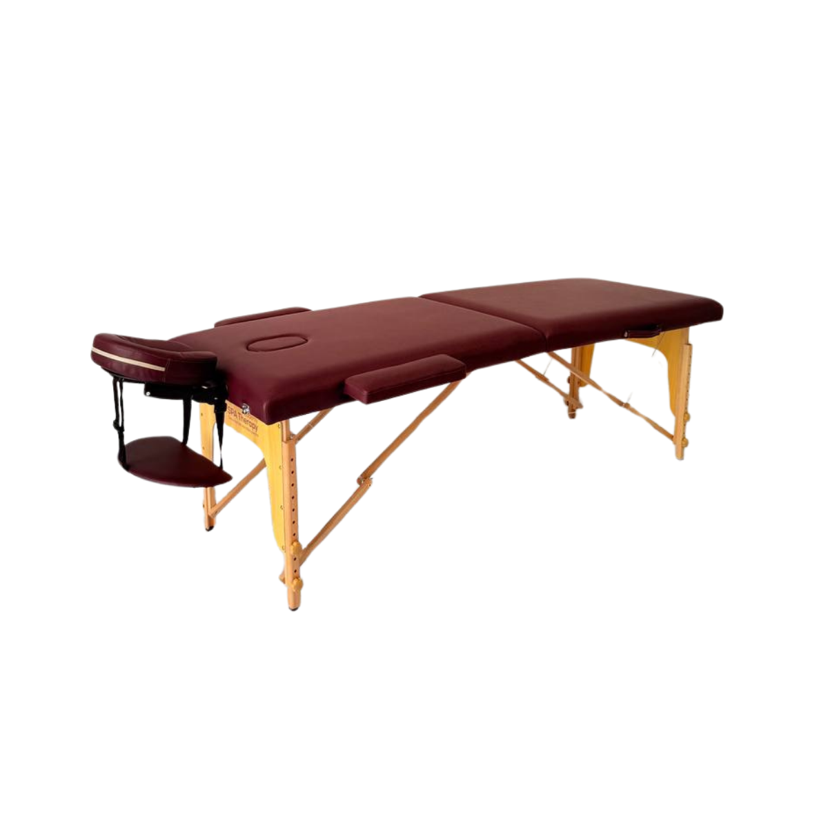 Masă de masaj lemn, 2 secțiuni, Visiniu – 65 cm, spumă 8 cm - 1