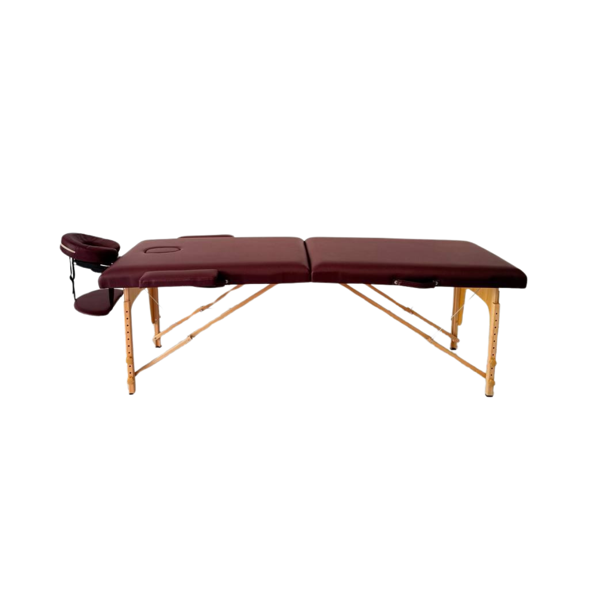 Masă de masaj lemn, 2 secțiuni, Visiniu – 65 cm, spumă 8 cm - 10