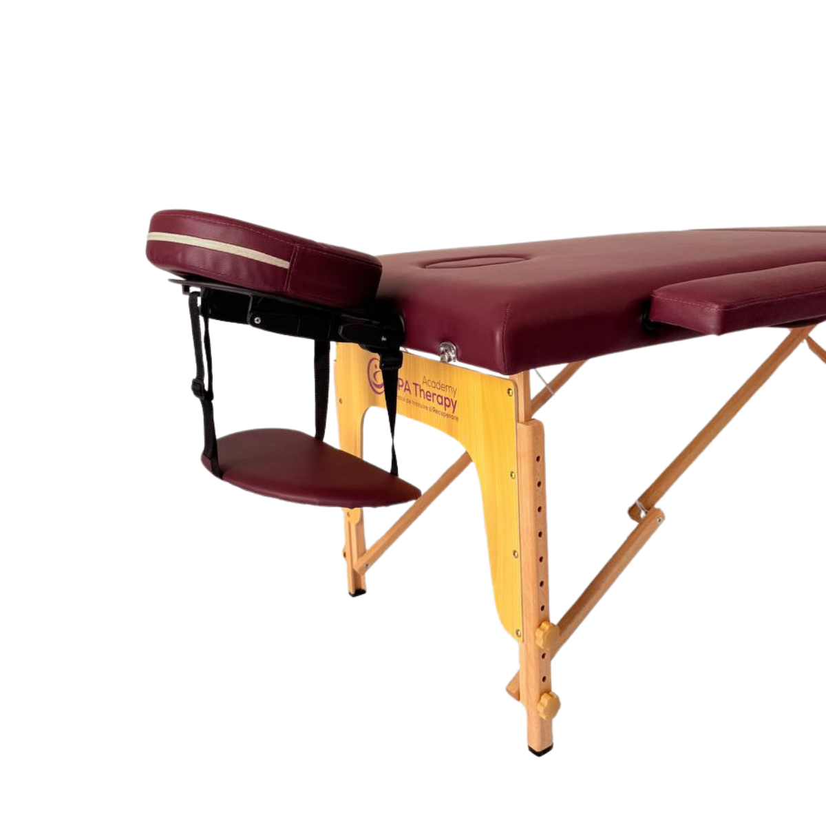 Masă de masaj lemn, 2 secțiuni, Visiniu – 65 cm, spumă 8 cm - 8
