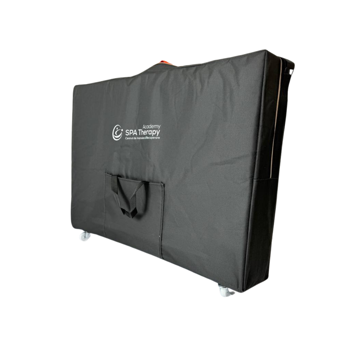 Masă de masaj metal, 65 cm, 3 secțiuni (eco piele, spumă 8 cm) Negru/Albastru,Husă cu roți - imaginea 13