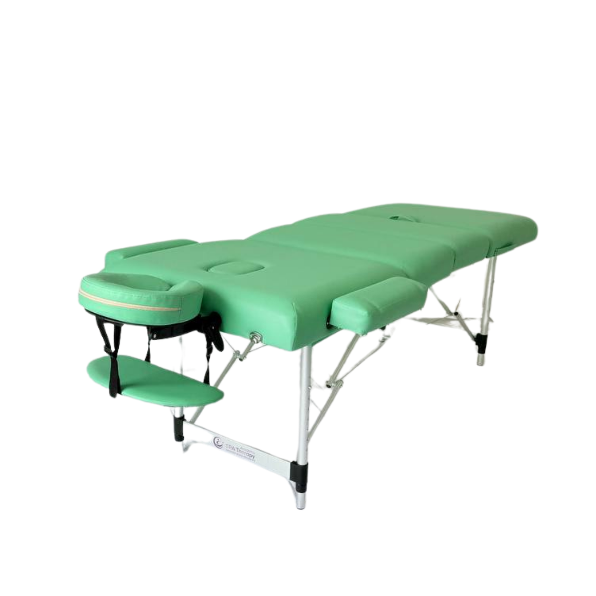 Masă de masaj 4 sectiuni (portabilă/65 cm/metal) Verde - imaginea 2