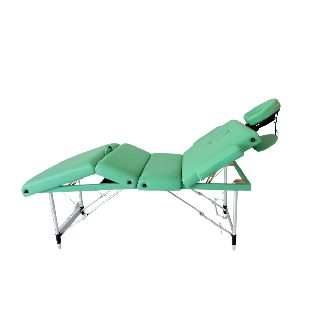 Masă de masaj 4 sectiuni (portabilă/65 cm/metal) Verde - imaginea 5