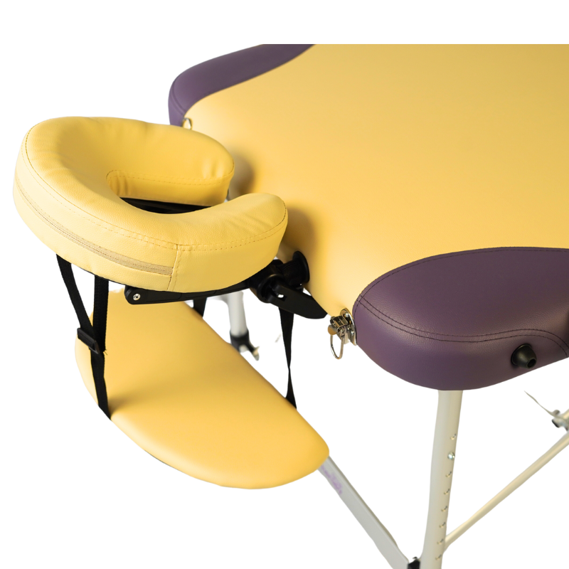 Masă masaj 3 secțiuni metal, 70 cm, spuma 8 cm - Crem/Bordo - imaginea 18