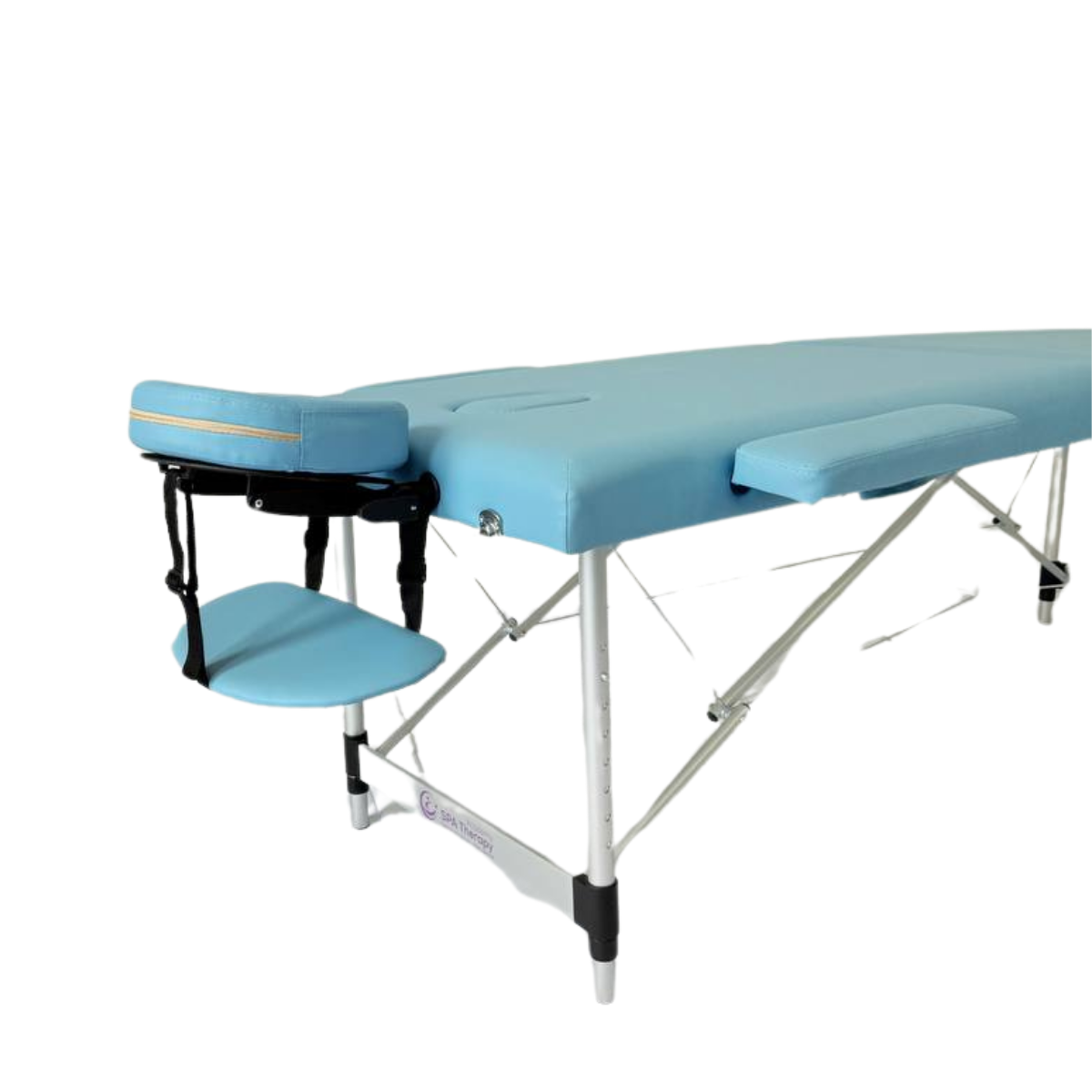Masă de masaj metal, 65 cm, 2 secțiuni  Oranj \ Albastru,husă cu roți. - imaginea 17