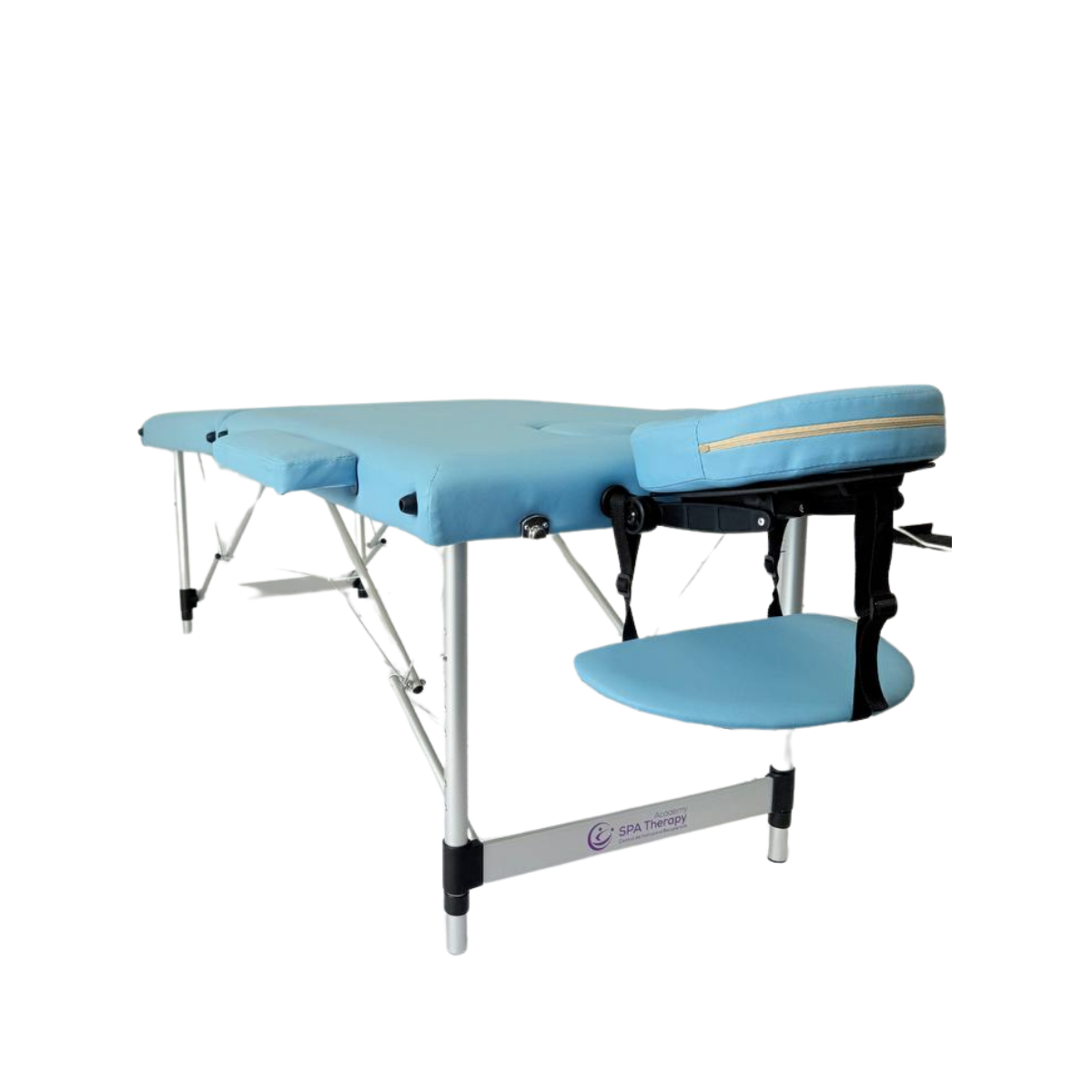 Masă de masaj metal, 65 cm, 2 secțiuni  Oranj \ Albastru,husă cu roți. - imaginea 15