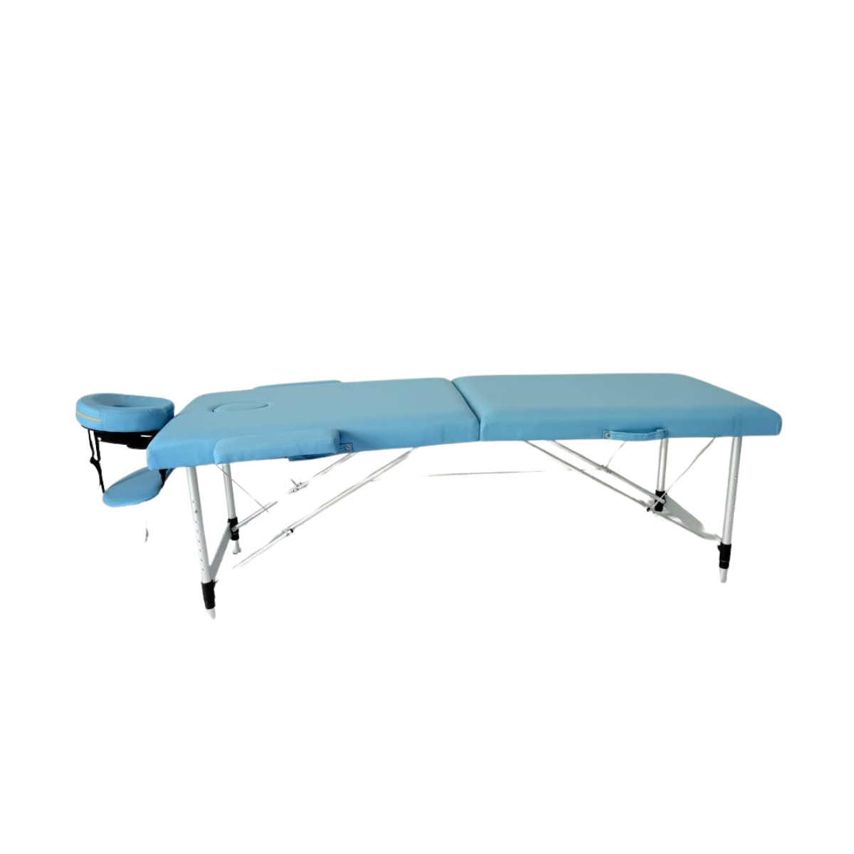 Masă de masaj metal, 65 cm, 2 secțiuni  Oranj \ Albastru,husă cu roți. - imaginea 22