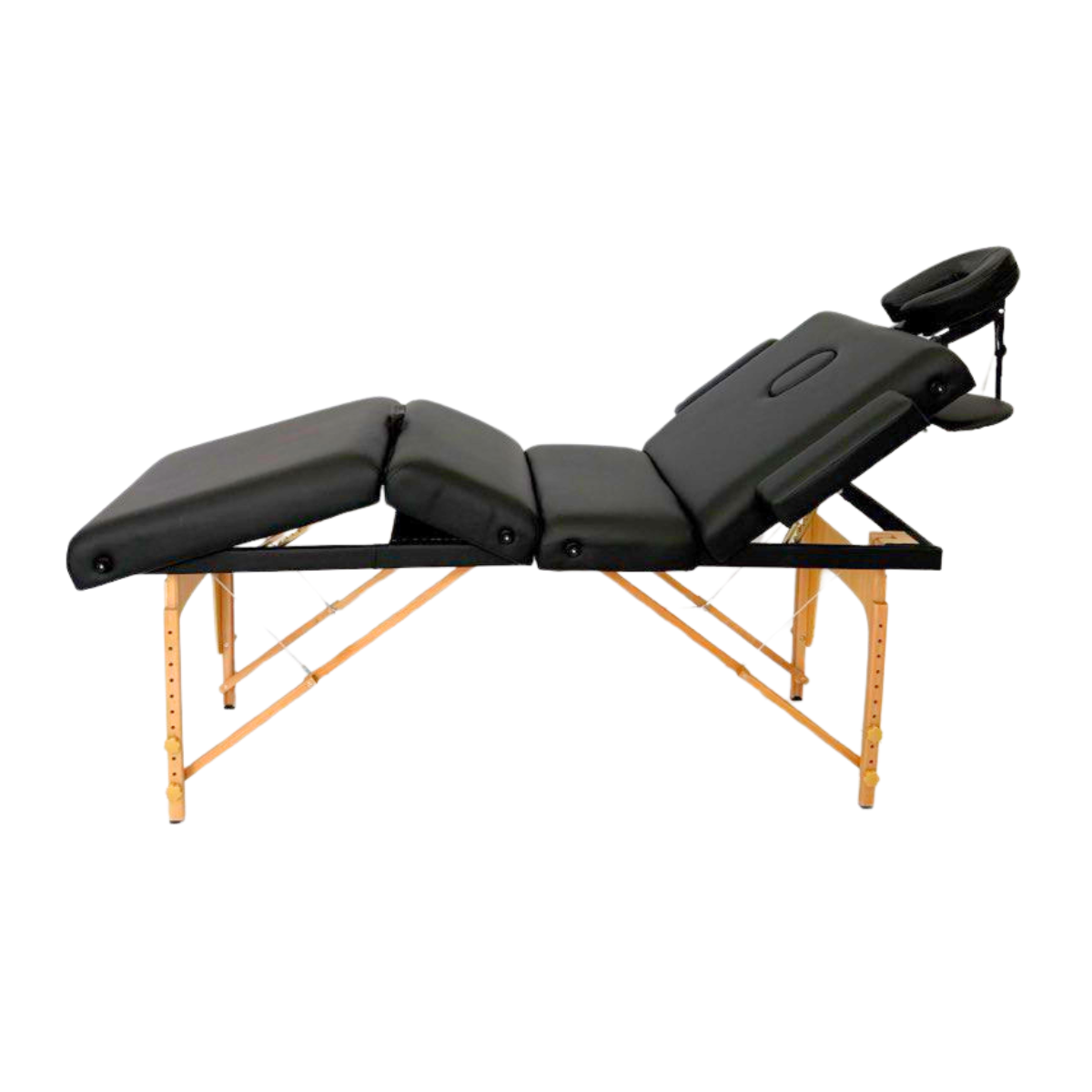 Masă de masaj lemn, 4 secțiuni, 70cm, Сrem / Negru. - imaginea 17