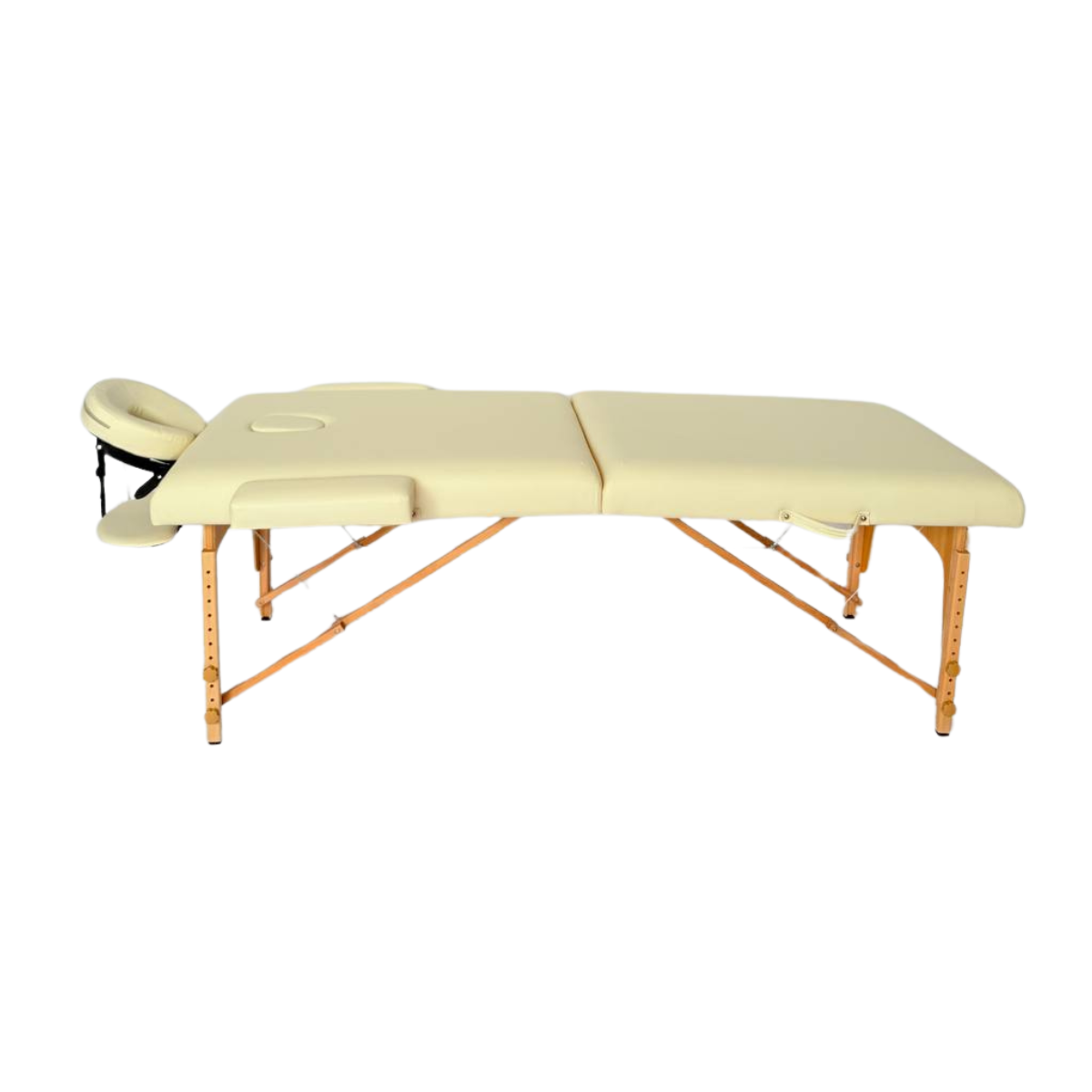 Masă de masaj lemn, 70cm 2 secțiuni Bordo / Crem / Albastru deschis. Husă cu roți. - imaginea 20