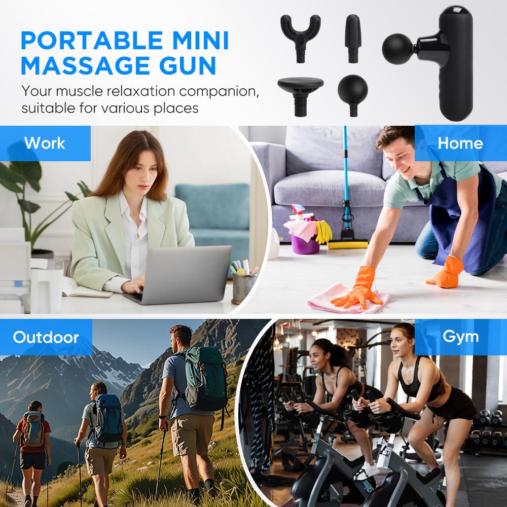 Massage gun mini (4 capete) - imaginea 17