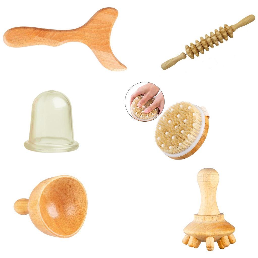 Set Accesorii din lemn masaj anticelulitic
